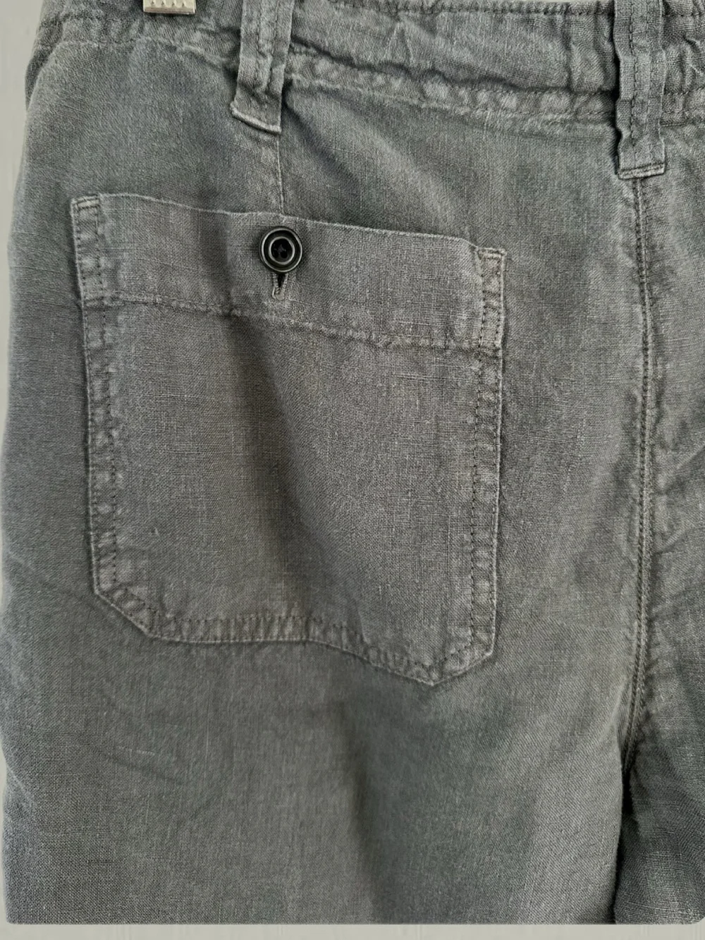 Hartford Slim Men's Light Gray Linen Drawstring Chinos French